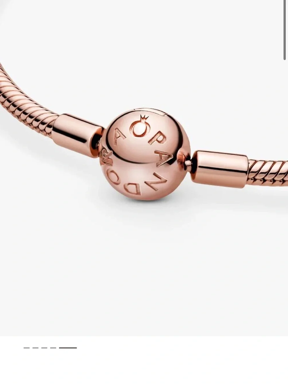 Pandora Rose Gold Travel Charm Snake Chain Bracelet